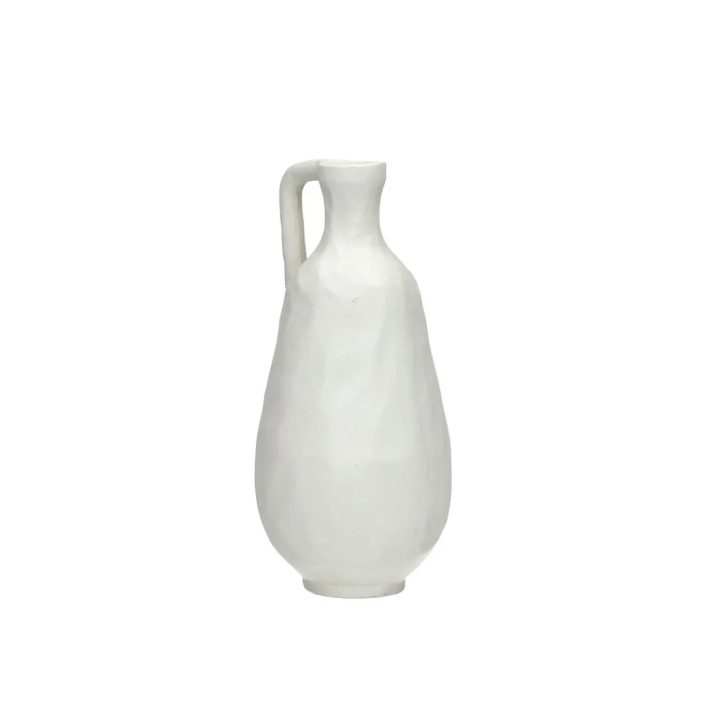 Pomax Vases-TRULLI - vase - aluminium - DIA 10,5 x H 22,5 cm - blanc cassé