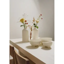Pomax Vases-TRULLI - vase - aluminium - DIA 14,5 x H 30 cm - blanc cassé