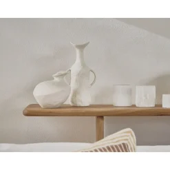 Pomax Vases-TRULLI - vase - aluminium - L 15 x W 14 x H 14 cm - blanc cassé