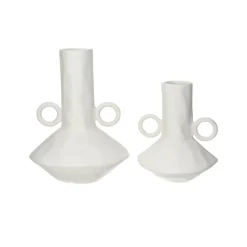 Pomax Vases-TRULLI - vase - aluminium - L 22 x W 20,5 x H 28,5 cm - blanc cassé