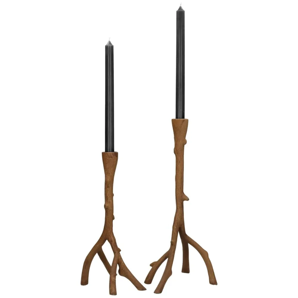 Pomax Chandeliers-TWIGGY - bougeoir - aluminium - L 14 x W 10 x H 31 cm - rouille