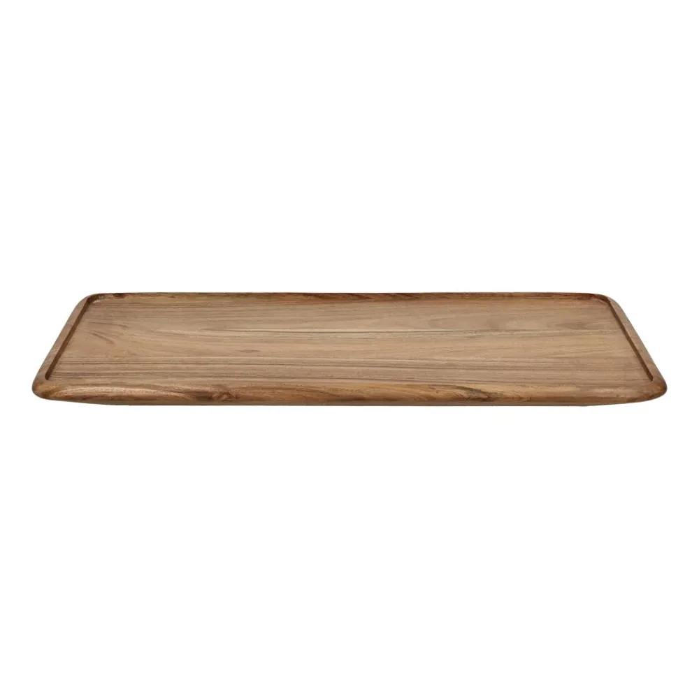 Pomax Plateaux-ULRIKE - plateau - bois d'acacia - L 40 x W 27,5 x H 1,5 cm - naturel