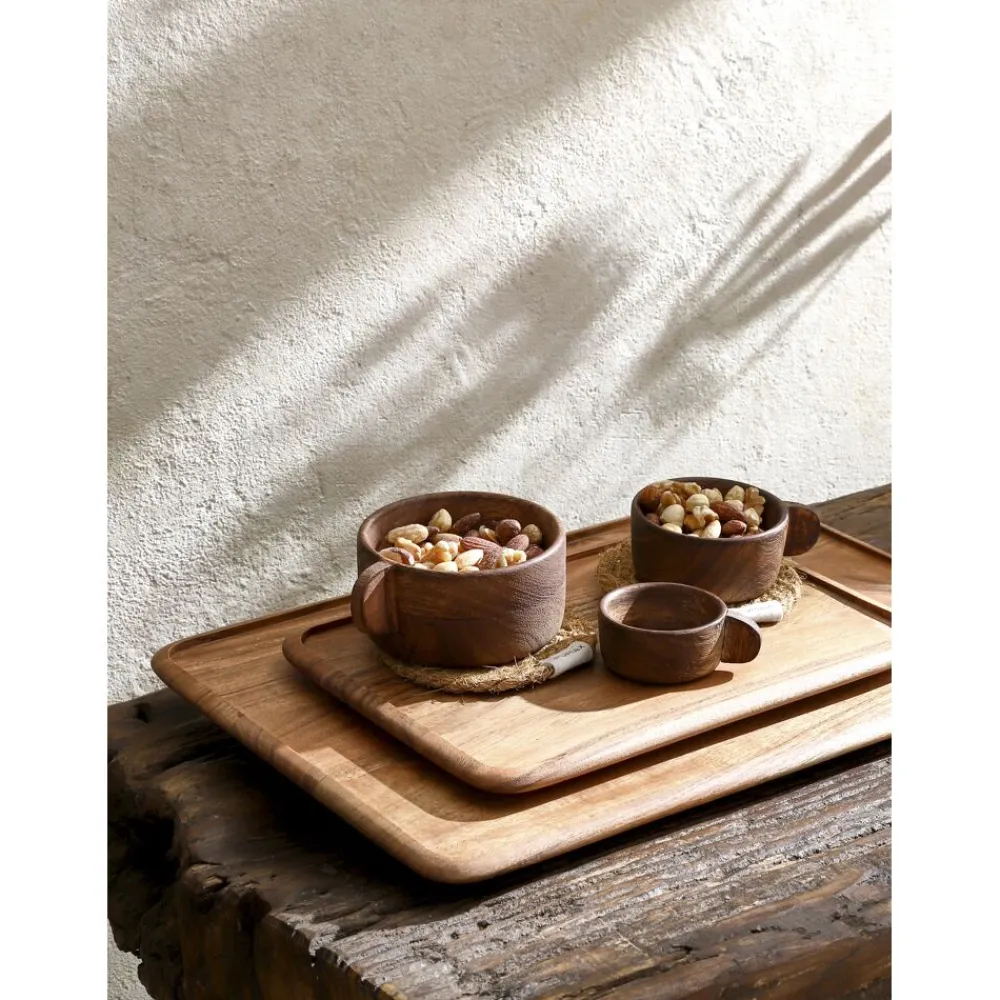 Pomax Plateaux-ULRIKE - plateau - bois d'acacia - L 50 x W 35 x H 1,5 cm - naturel