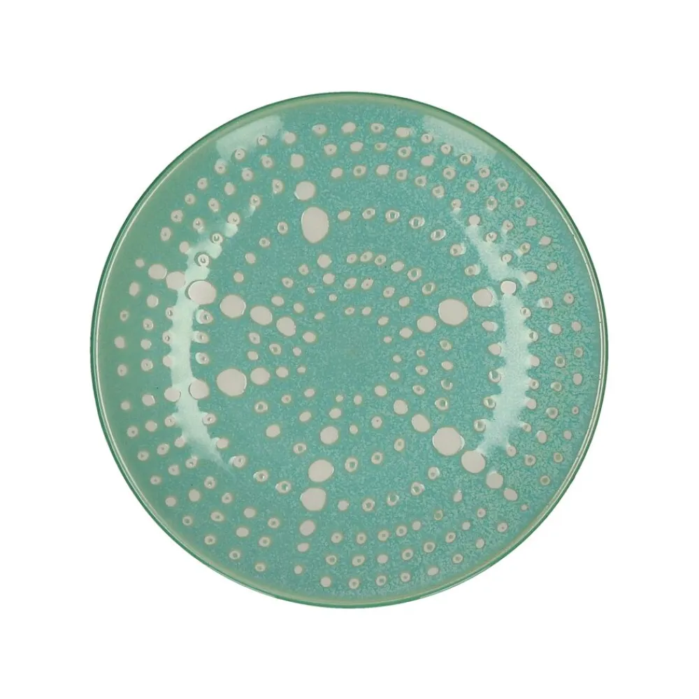 Pomax Vaisselle-URCHIN - assiette à dessert - porcelaine - DIA 22 cm - aqua