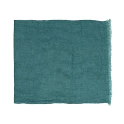 Pomax Linge De Table-VENTOUX - nappe de table / plaid - lin - L 250 x W 140 cm - teal