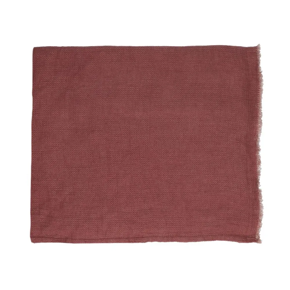 Pomax Linge De Table-VENTOUX - nappe de table / plaid - lin - L 250 x W 140 cm - corail