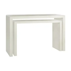 Pomax Consoles-VERONA - console - enduit à la chaux - L 120 x W 40 x H 80 cm - blanc cassé