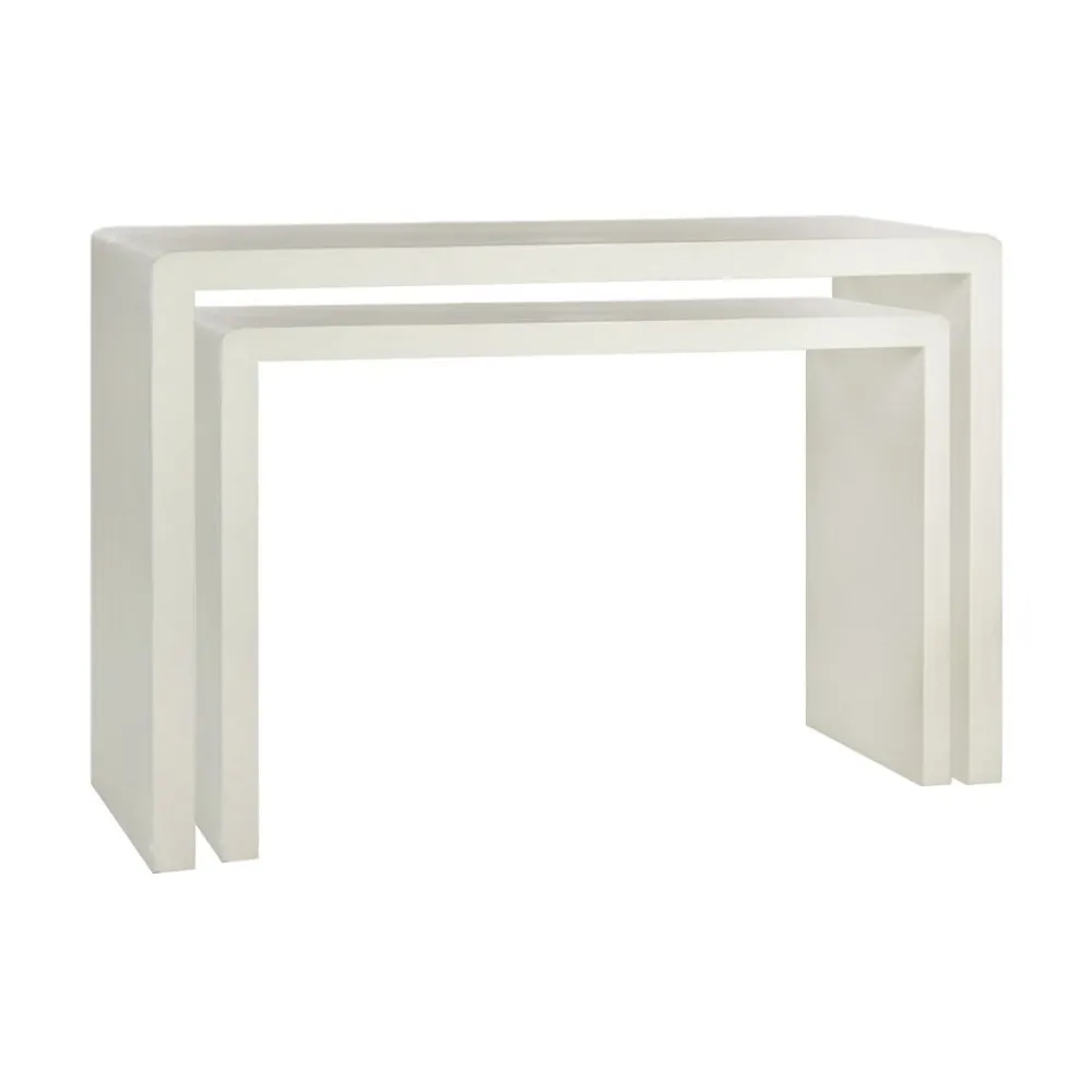 Pomax Consoles-VERONA - console - enduit à la chaux - L 120 x W 40 x H 80 cm - blanc cassé