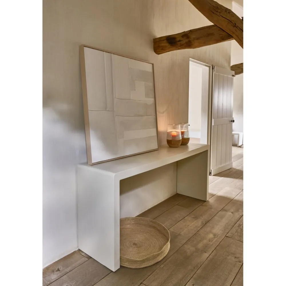 Pomax Consoles-VERONA - console - enduit à la chaux - L 180 x W 45 x H 76 cm - blanc cassé