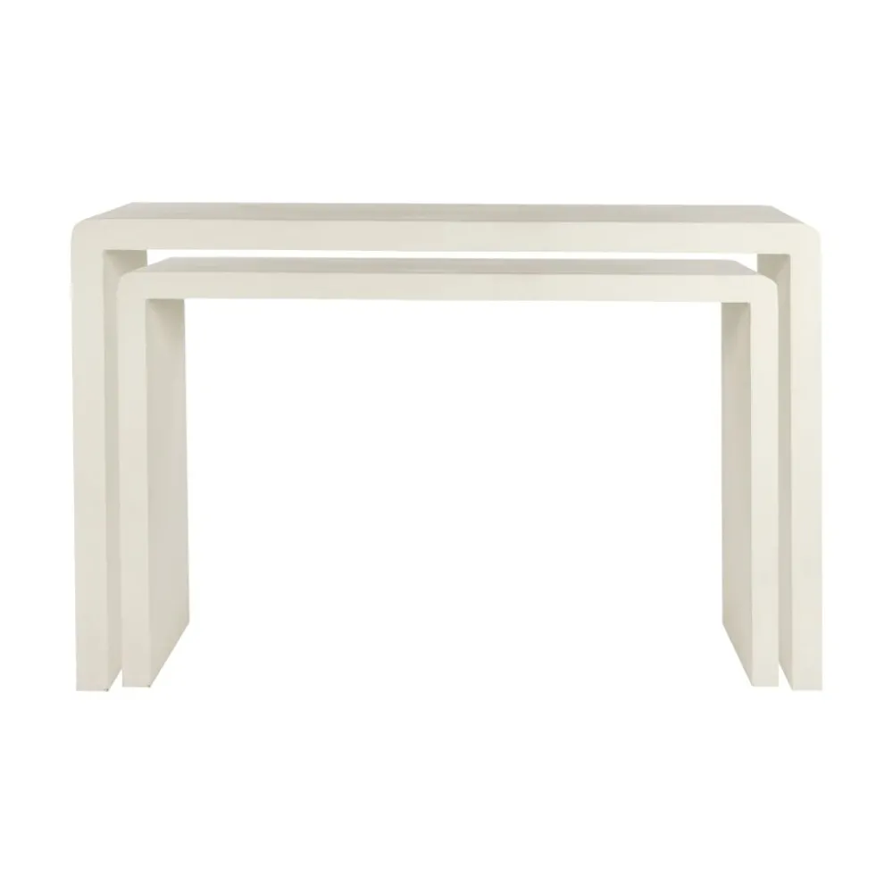 Pomax Consoles-VERONA - console - enduit à la chaux - L 120 x W 40 x H 80 cm - blanc cassé