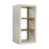 Pomax Étagères-VERONA - rack 2 étagères - enduit à la chaux / bois d'acacia - L 45 x W 40 x H 90 cm - blanc cassé