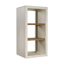 Pomax Étagères-VERONA - rack 2 étagères - enduit à la chaux / bois d'acacia - L 45 x W 40 x H 90 cm - blanc cassé