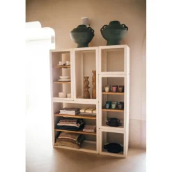 Pomax Étagères-VERONA - étagère - enduit à la chaux - L 90x W 40 x H 45 cm - blanc cassé