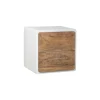 Pomax Étagères-VERONA - étagère 2 tiroirs - enduit à la chaux / bois d'acacia - L 60 x W 50 x H 60 cm - blanc cassé