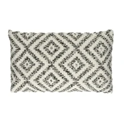 Pomax Coussins-VERSO - coussin - coton / viscose - L 50 x W 30 cm - noir/blanc