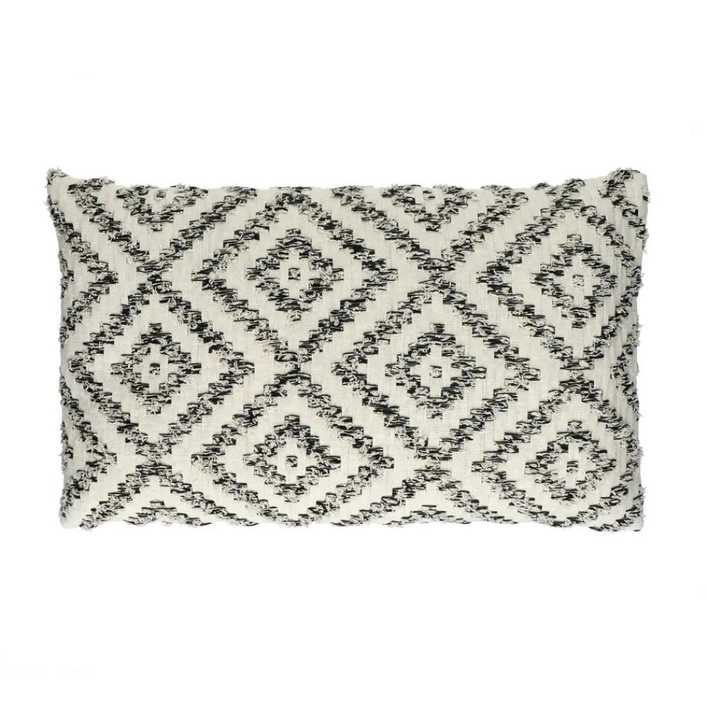 Pomax Coussins-VERSO - coussin - coton / viscose - L 50 x W 30 cm - noir/blanc