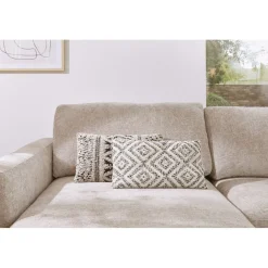 Pomax Coussins-VERSO - coussin - coton / viscose - L 50 x W 30 cm - noir/blanc