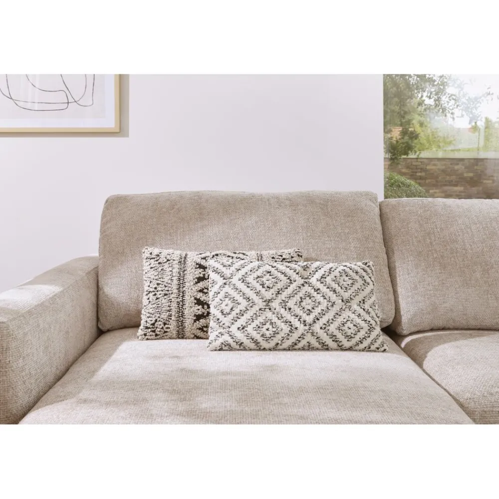 Pomax Coussins-VERSO - coussin - coton / viscose - L 50 x W 30 cm - noir/blanc