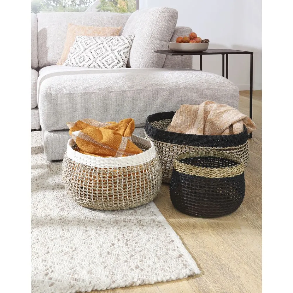 Pomax Coussins-VERSO - coussin - coton / viscose - L 50 x W 30 cm - noir/blanc