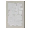 Pomax Tableau / Déco Murale-VICENZA - toile avec cadre - lin / bois de pin - L 103 x W 4,3 x H 143 cm - blanc cassé