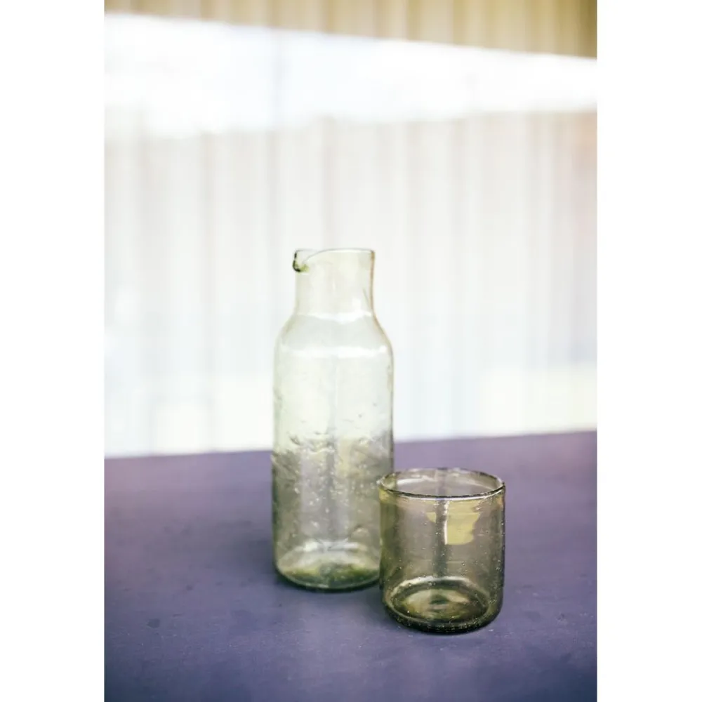 Pomax Carafes-VICO - carafe - verre - DIA 8,5 x H 24,5 cm - olive