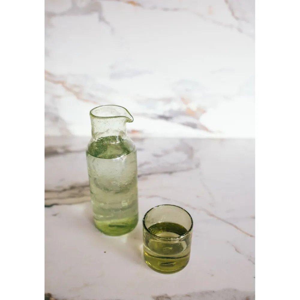 Pomax Carafes-VICO - carafe - verre - DIA 8,5 x H 24,5 cm - olive