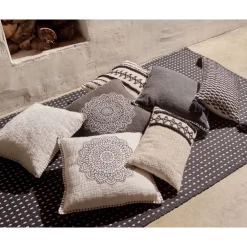 Pomax Coussins-VINCO - coussin - coton - L 45 x W 45 cm - noir