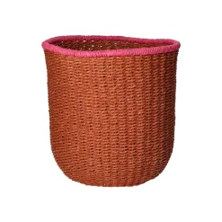 Pomax Bols & Paniers-WARNA - set/4 paniers - papier / jonc de mer - DIA 21/24/27/30 x H 21/24/27/30 cm - rouille