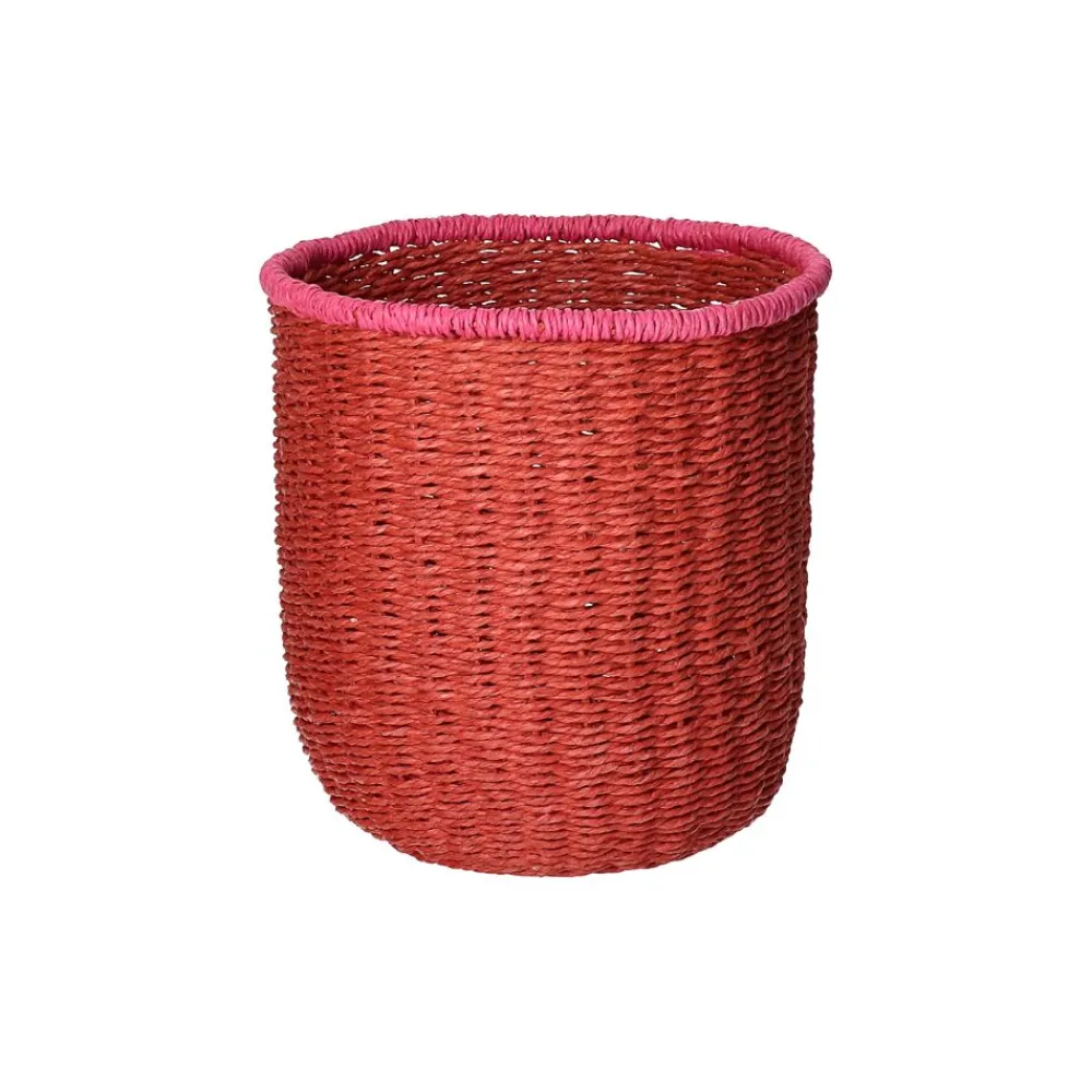 Pomax Bols & Paniers-WARNA - set/4 paniers - papier / jonc de mer - DIA 21/24/27/30 x H 21/24/27/30 cm - rouille