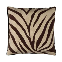 Pomax Coussins-WILDLIFE - coussin - coton / lin - L 50 x W 50 cm - brun foncé