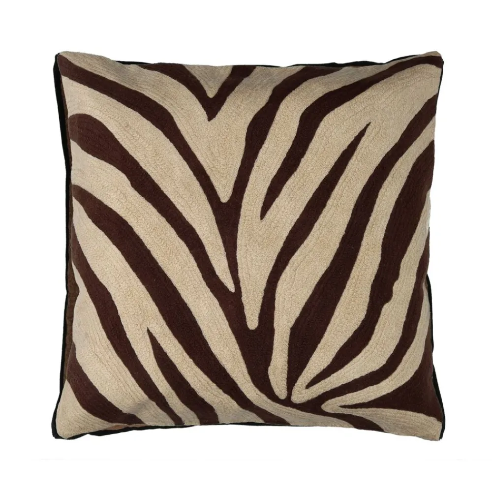 Pomax Coussins-WILDLIFE - coussin - coton / lin - L 50 x W 50 cm - brun foncé