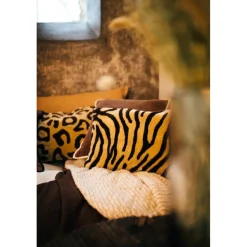 Pomax Coussins-WILDLIFE - coussin - coton / lin - L 50 x W 30 cm - brun foncé