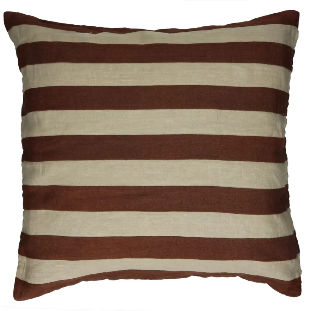 Pomax Coussins-WILDLIFE - coussin - lin / coton - L 60 x W 60 cm - chocolat