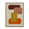 Pomax Tableau / Déco Murale-WOOLY - toile avec cadre - bois de mangier / laine - L 107 x W 76 x H 6,5 cm - mix de couleurs