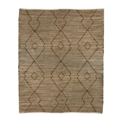 Pomax Tapis-YUCATAN - tapis - cuir recyclé / jute - L 240 x W 180 cm - naturel