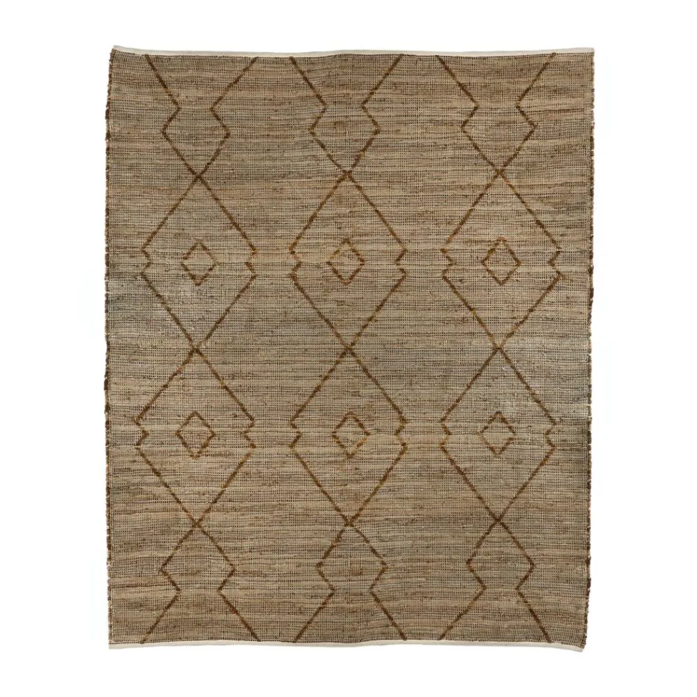 Pomax Tapis-YUCATAN - tapis - cuir recyclé / jute - L 240 x W 180 cm - naturel