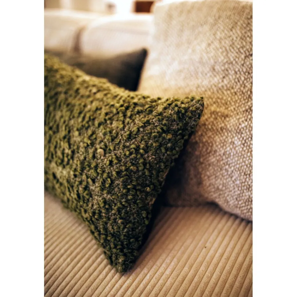 Pomax Coussins-ZAZOU - coussin - bouclé / laine - L 50 x W 30 cm - vert pâle