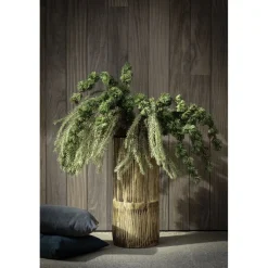 Pomax Vases-ZEBRA - set/2 vases - bois de paulownia - DIA 22/28 x H 50/65 cm - naturel