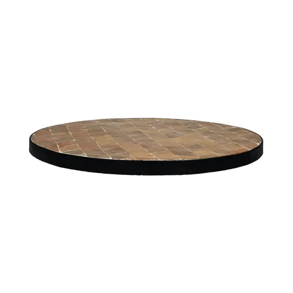 Pomax Concepts Modulaires-ZELLIX - dessus de table - zelliges marocaines - DIA 45 x H 2 cm - caramel
