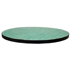 Pomax Concepts Modulaires-ZELLIX - dessus de table - zelliges marocaines - DIA 55 x H 2 cm - aqua