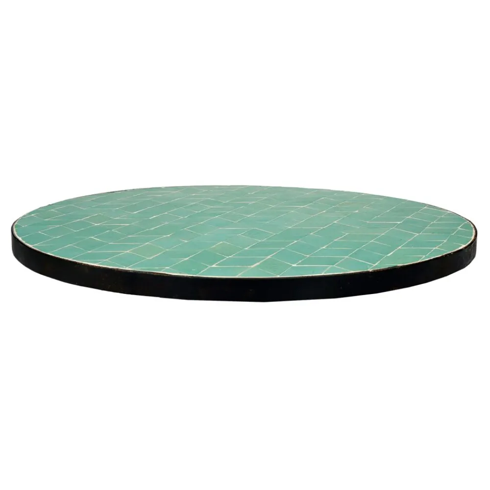 Pomax Concepts Modulaires-ZELLIX - dessus de table - zelliges marocaines - DIA 55 x H 2 cm - aqua