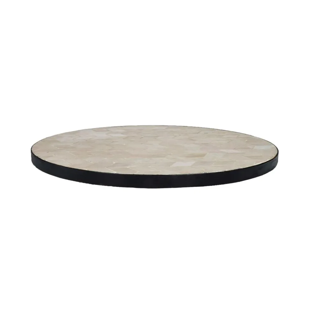 Pomax Concepts Modulaires-ZELLIX - dessus de table - zelliges marocaines - DIA 45 x H 2 cm - beige