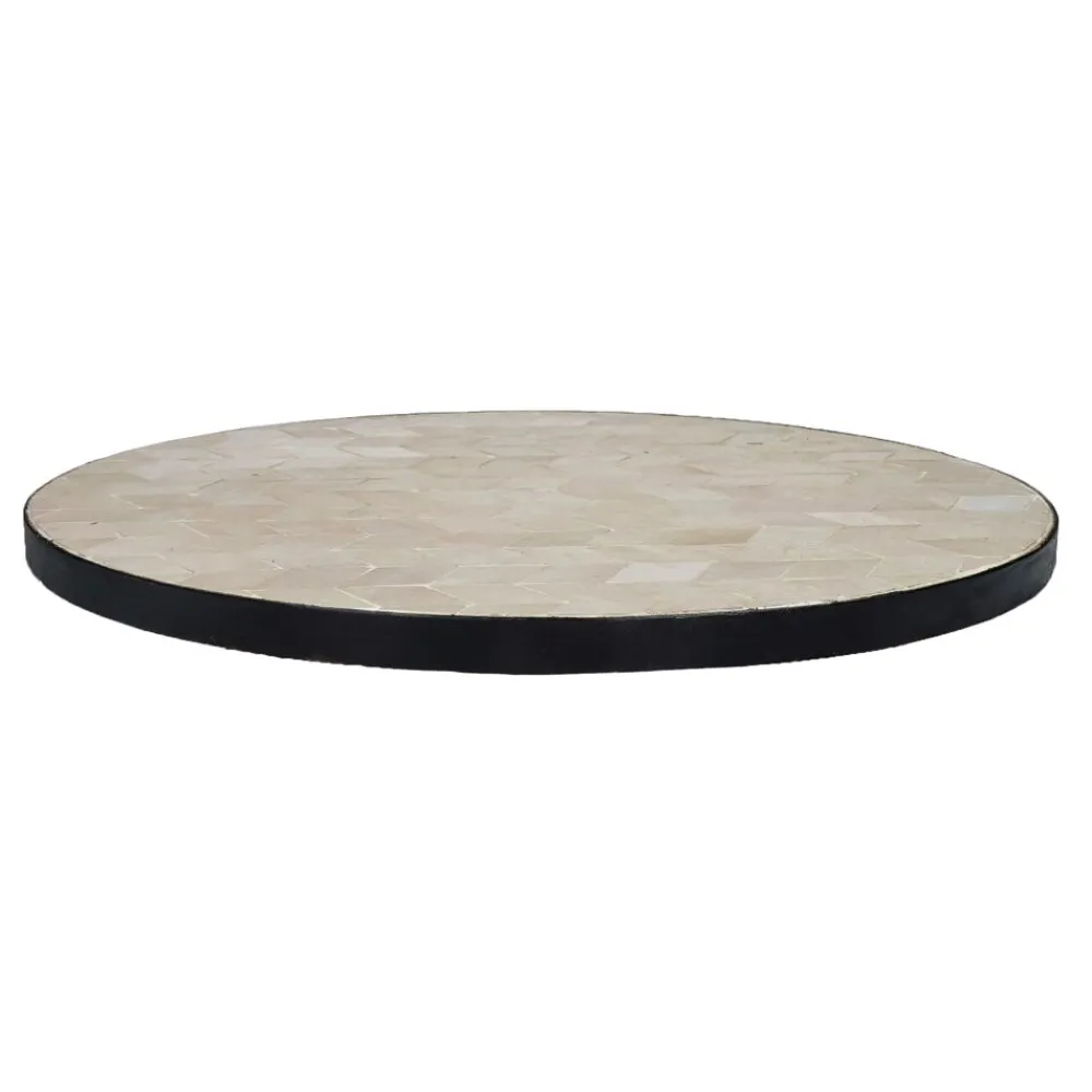Pomax Concepts Modulaires-ZELLIX - dessus de table - zelliges marocaines - DIA 55 x H 2 cm - beige