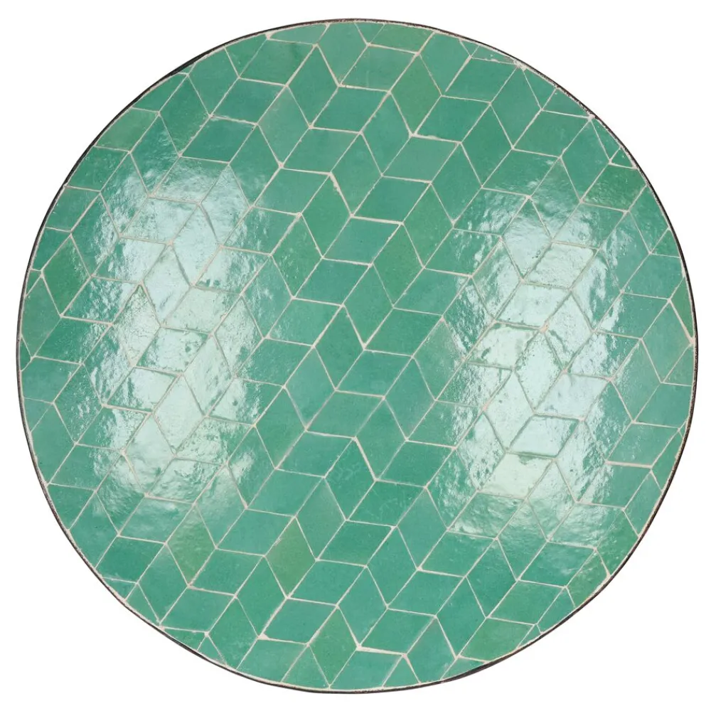 Pomax Concepts Modulaires-ZELLIX - dessus de table - zelliges marocaines - DIA 55 x H 2 cm - aqua