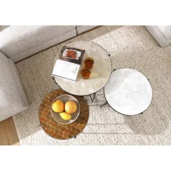 Pomax Concepts Modulaires-ZELLIX - dessus de table - zelliges marocaines - DIA 45 x H 2 cm - blanc